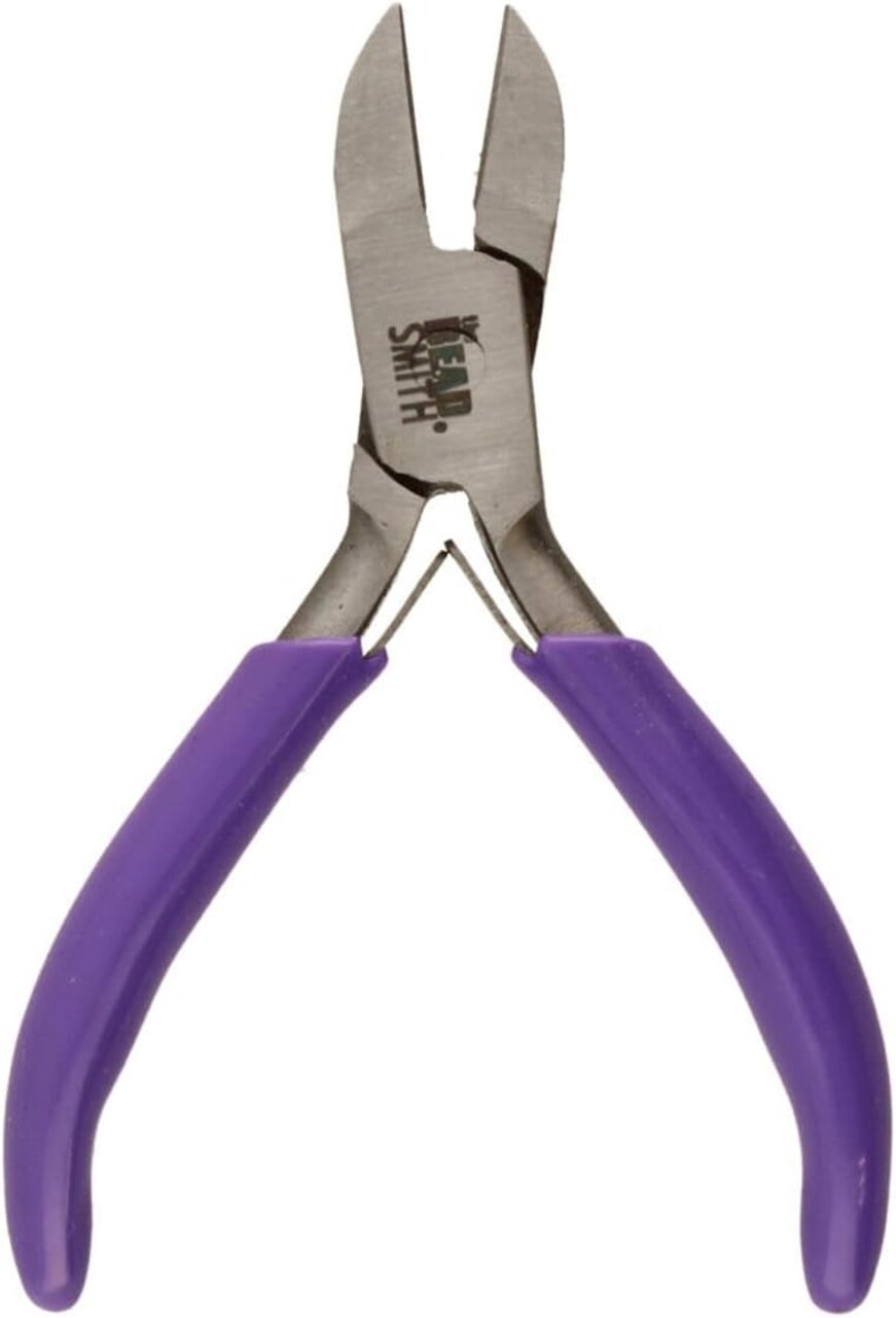 The Beadsmith Mini Series Chain Nose Plier – Create Loops and Bends in Wire and Metal, Purple Comfort Grip Handle, Single Leaf Spring, Polished Steel Head – Tools for Jewelry Making